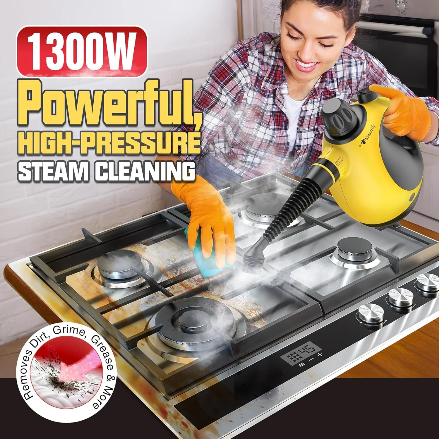 بخارشوی دستی تحت فشار با مجموعه لوازم جانبی 11 تکه، بخارشوی چند منظوره برای تمیز کردن بخارشوی دستی تحت فشار با مجموعه لوازم جانبی 11 تکه، بخارشوی چند منظوره برای تمیز کردن