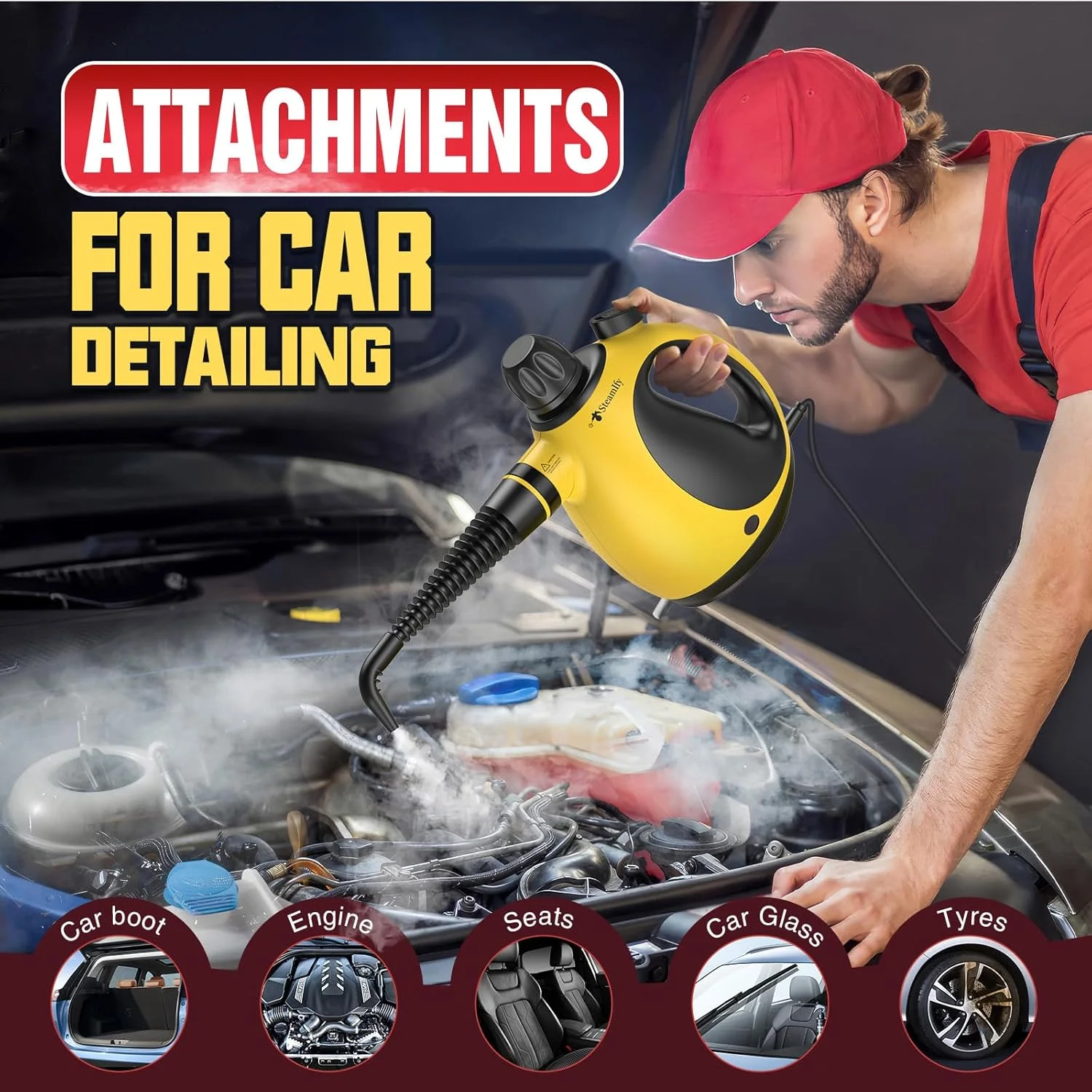 بخارشوی دستی تحت فشار با مجموعه لوازم جانبی 11 تکه، بخارشوی چند منظوره برای تمیز کردن بخارشوی دستی تحت فشار با مجموعه لوازم جانبی 11 تکه، بخارشوی چند منظوره برای تمیز کردن