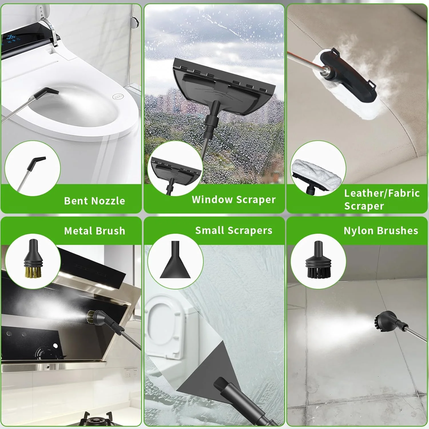 بخارشوی دستی، بخارشوی فشار قوی 2500 وات برای تمیزکاری، بخارشوی قابل حمل با مخزن آب 1.6 لیتری، دسته قابل تنظیم 3 حالته، بخارشوی برای خانه، ماشین، مبلمان (سبز) بخارشوی دستی، بخارشوی فشار قوی 2500 وات برای تمیزکاری، بخارشوی قابل حمل با مخزن آب 1.6 لیتری، دسته قابل تنظیم 3 حالته، بخارشوی برای خانه، ماشین، مبلمان (سبز)