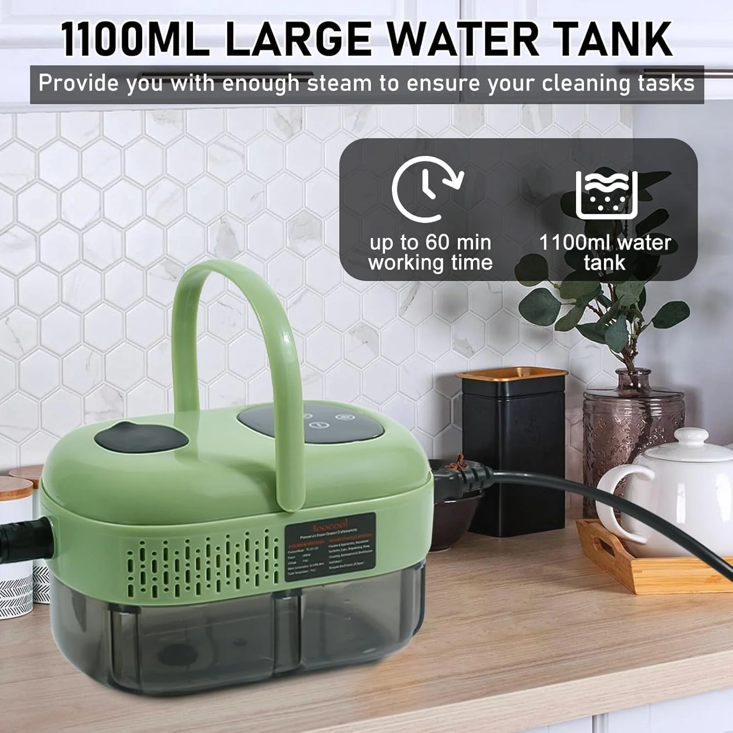 بخارشوی دستی HELEE، بخارشوی چند منظوره فشار قوی، 2500 وات | 1000 میلی لیتر، گرم شدن سریع 10 ثانیه ای، تنظیم 6 دنده، دارای برس، شیشه پاک کن، برای خودرو، آشپزخانه، مبلمان و کاشی (سفید) بخارشوی دستی HELEE، بخارشوی چند منظوره فشار قوی، 2500 وات | 1000 میلی لیتر، گرم شدن سریع 10 ثانیه ای، تنظیم 6 دنده، دارای برس، شیشه پاک کن، برای خودرو، آشپزخانه، مبلمان و کاشی (سفید)