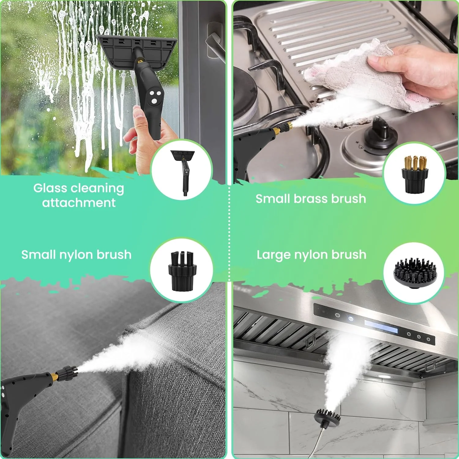 بخارشوی 2500 واتی برای مصارف خانگی، بخارشوی دستی 1.2 لیتری خودرو با 4 برس، بخارشوی پرفشار 6 سرعته برای تمیز کردن تمام سطوح، مناسب برای تمیزکاری دقیق مبلمان آشپزخانه، منزل و خودرو بخارشوی 2500 واتی برای مصارف خانگی، بخارشوی دستی 1.2 لیتری خودرو با 4 برس، بخارشوی پرفشار 6 سرعته برای تمیز کردن تمام سطوح، مناسب برای تمیزکاری دقیق مبلمان آشپزخانه، منزل و خودرو