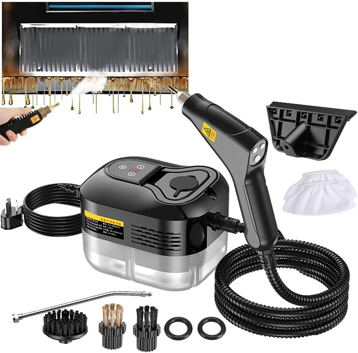 بخارشوی دستی با صفحه لمسی، بخارشوی فشار قوی (105 درجه سانتیگراد/4.5 بار) برای مبلمان، خودرو، آشپزخانه، حمام، درزگیر و کاشی، 6 سطح بخار قابل تنظیم، مخزن آب 1200 میلی لیتری بخارشوی دستی با صفحه لمسی، بخارشوی فشار قوی (105 درجه سانتیگراد/4.5 بار) برای مبلمان، خودرو، آشپزخانه، حمام، درزگیر و کاشی، 6 سطح بخار قابل تنظیم، مخزن آب 1200 میلی لیتری