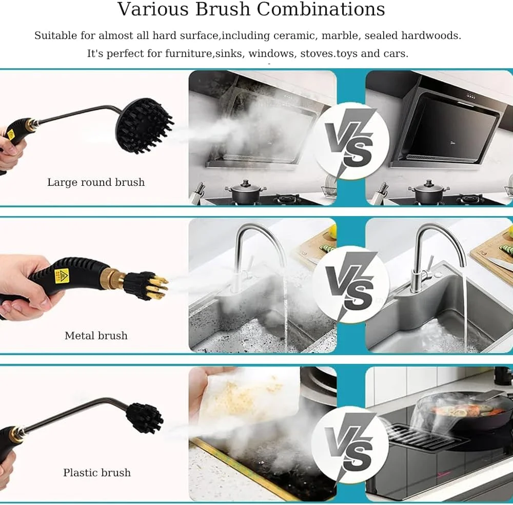 بخارشوی دستی با صفحه لمسی، بخارشوی فشار قوی (105 درجه سانتیگراد/4.5 بار) برای مبلمان، خودرو، آشپزخانه، حمام، درزگیر و کاشی، 6 سطح بخار قابل تنظیم، مخزن آب 1200 میلی لیتری بخارشوی دستی با صفحه لمسی، بخارشوی فشار قوی (105 درجه سانتیگراد/4.5 بار) برای مبلمان، خودرو، آشپزخانه، حمام، درزگیر و کاشی، 6 سطح بخار قابل تنظیم، مخزن آب 1200 میلی لیتری