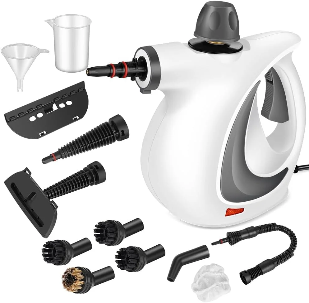 بخارشوی دستی تحت فشار با 12 قطعه لوازم جانبی، بخارشوی قابل حمل برای تمیز کردن، بخارشوی برای مصارف خانگی، بخارشوی برای تمیز کردن ماشین، مبلمان، کف، اثاثه یا لوازم داخلی، دوغاب و کاشی، خاکستری تیره بخارشوی دستی تحت فشار با 12 قطعه لوازم جانبی، بخارشوی قابل حمل برای تمیز کردن، بخارشوی برای مصارف خانگی، بخارشوی برای تمیز کردن ماشین، مبلمان، کف، اثاثه یا لوازم داخلی، دوغاب و کاشی، خاکستری تیره