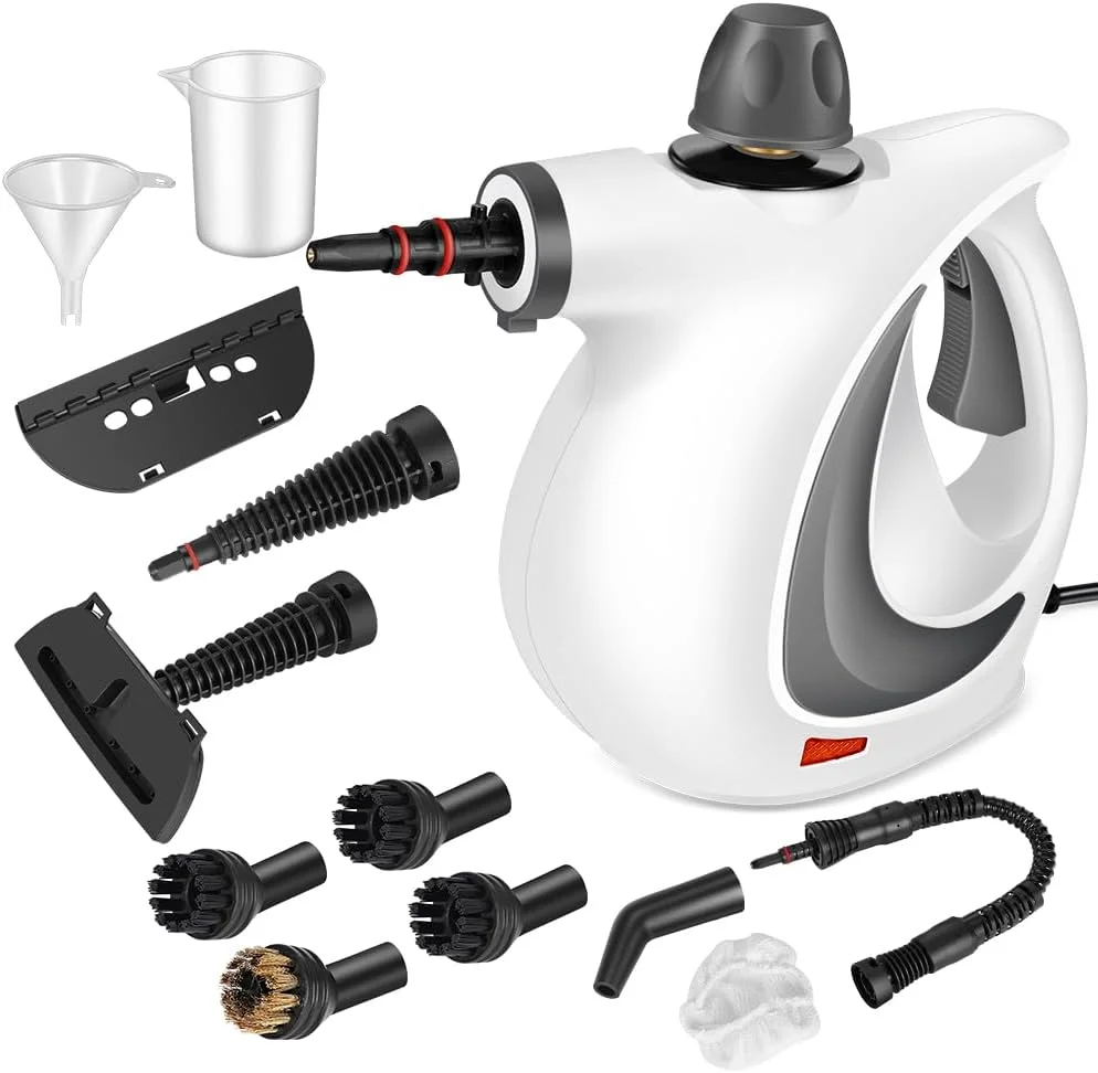 بخارشوی دستی تحت فشار با 12 قطعه لوازم جانبی، بخارشوی قابل حمل برای تمیز کردن، بخارشوی برای مصارف خانگی، بخارشوی برای تمیز کردن ماشین، مبلمان، کف، اثاثه یا لوازم داخلی، دوغاب و کاشی، خاکستری تیره بخارشوی دستی تحت فشار با 12 قطعه لوازم جانبی، بخارشوی قابل حمل برای تمیز کردن، بخارشوی برای مصارف خانگی، بخارشوی برای تمیز کردن ماشین، مبلمان، کف، اثاثه یا لوازم داخلی، دوغاب و کاشی، خاکستری تیره