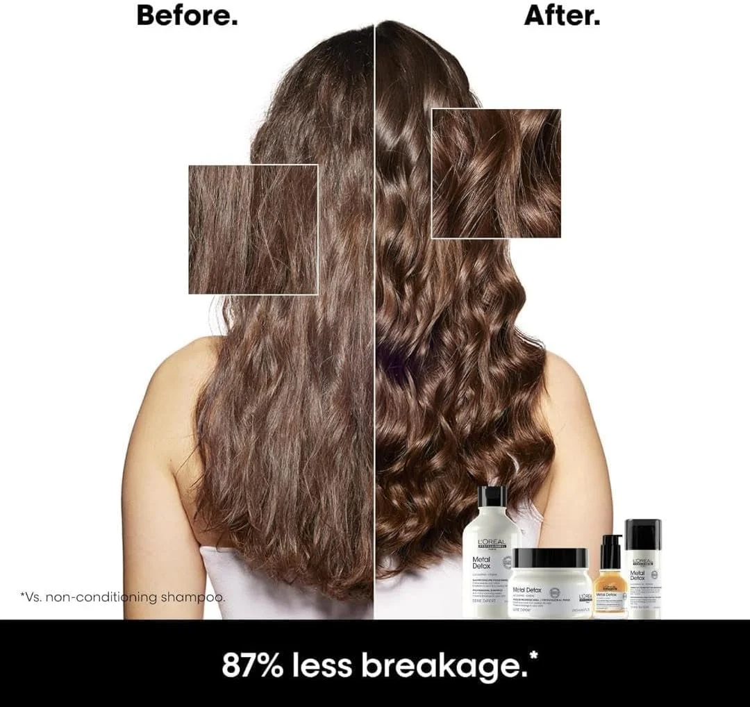 L’Oréal Professionnel | روغن متمرکز Metal Detox | برای موهای نرم و درخشان | برای موهای رنگ شده، آسیب دیده و انواع مو | مقاوم در برابر آب سخت | حاوی Glicoamine | SERIE EXPERT | 50 میلی لیتر L’Oréal Professionnel | روغن متمرکز Metal Detox | برای موهای نرم و درخشان | برای موهای رنگ شده، آسیب دیده و انواع مو | مقاوم در برابر آب سخت | حاوی Glicoamine | SERIE EXPERT | 50 میلی لیتر