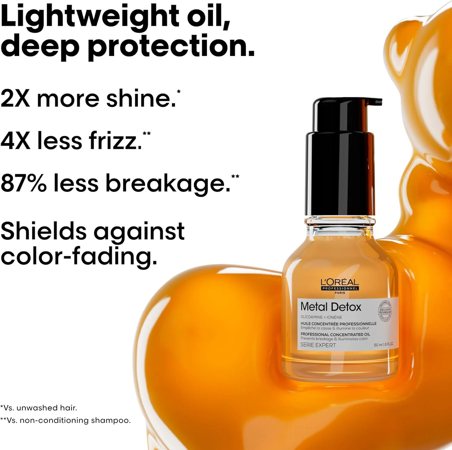L’Oréal Professionnel | روغن متمرکز Metal Detox | برای موهای نرم و درخشان | برای موهای رنگ شده، آسیب دیده و انواع مو | مقاوم در برابر آب سخت | حاوی Glicoamine | SERIE EXPERT | 50 میلی لیتر L’Oréal Professionnel | روغن متمرکز Metal Detox | برای موهای نرم و درخشان | برای موهای رنگ شده، آسیب دیده و انواع مو | مقاوم در برابر آب سخت | حاوی Glicoamine | SERIE EXPERT | 50 میلی لیتر