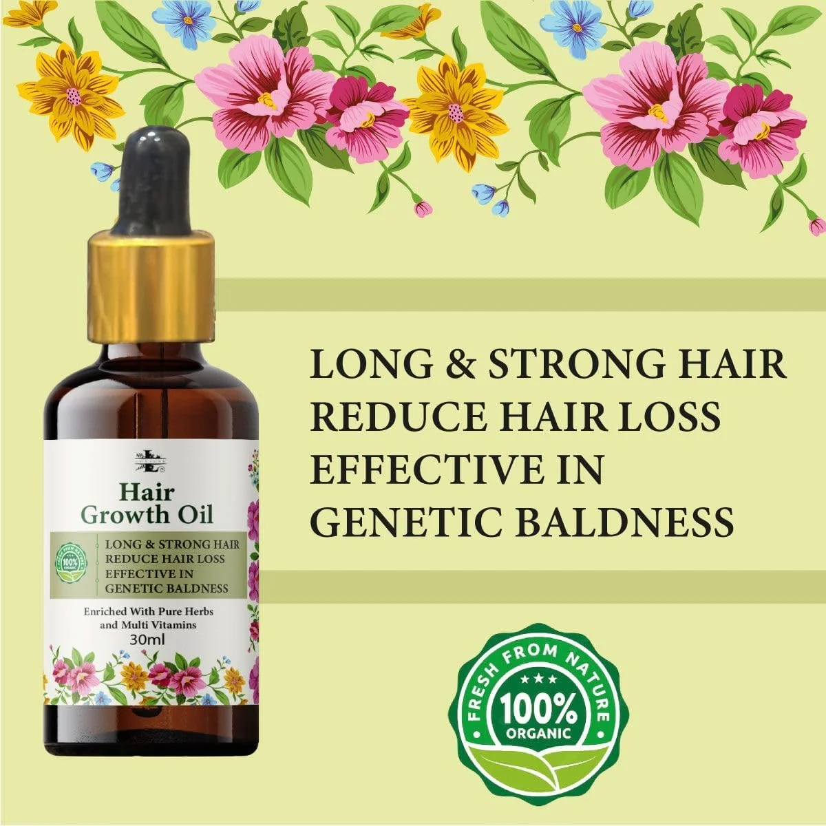 روغن تقویت کننده و قدرتمند مو Lovisah حاوی رزماری، بیوتین، آلوئه ورا، آملا و روغن کرچک، تقویت کننده مو برای آقایان و بانوان - 5 ماده موثر طبیعی