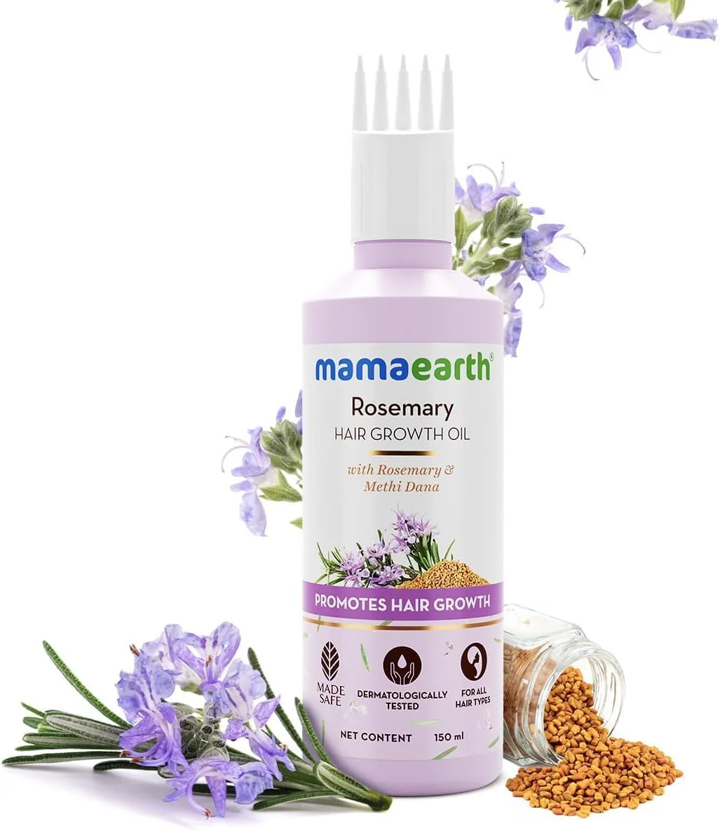 روغن تقویت کننده مو رزماری ماماارت با رزماری و شنبلیله برای افزایش رشد مو - 150 میلی لیتر | کنترل ریزش مو | تقویت کننده مو