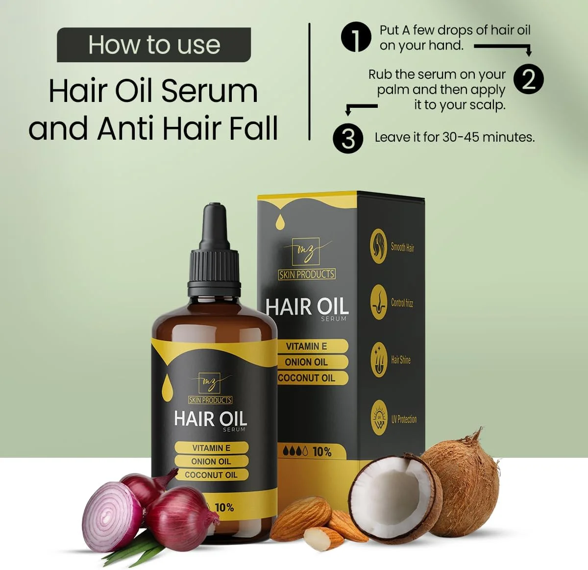 سرم روغن مو برای پوست سر برای زنان و مردان - ۱۰۰ میلی لیتر | غنی شده با روغن بادام، جوجوبا، کرچک، نارگیل و ویتامین ای | از بین برنده وز مو | مراقبت از موخوره | استفاده منظم برای موهای زیرپوستی