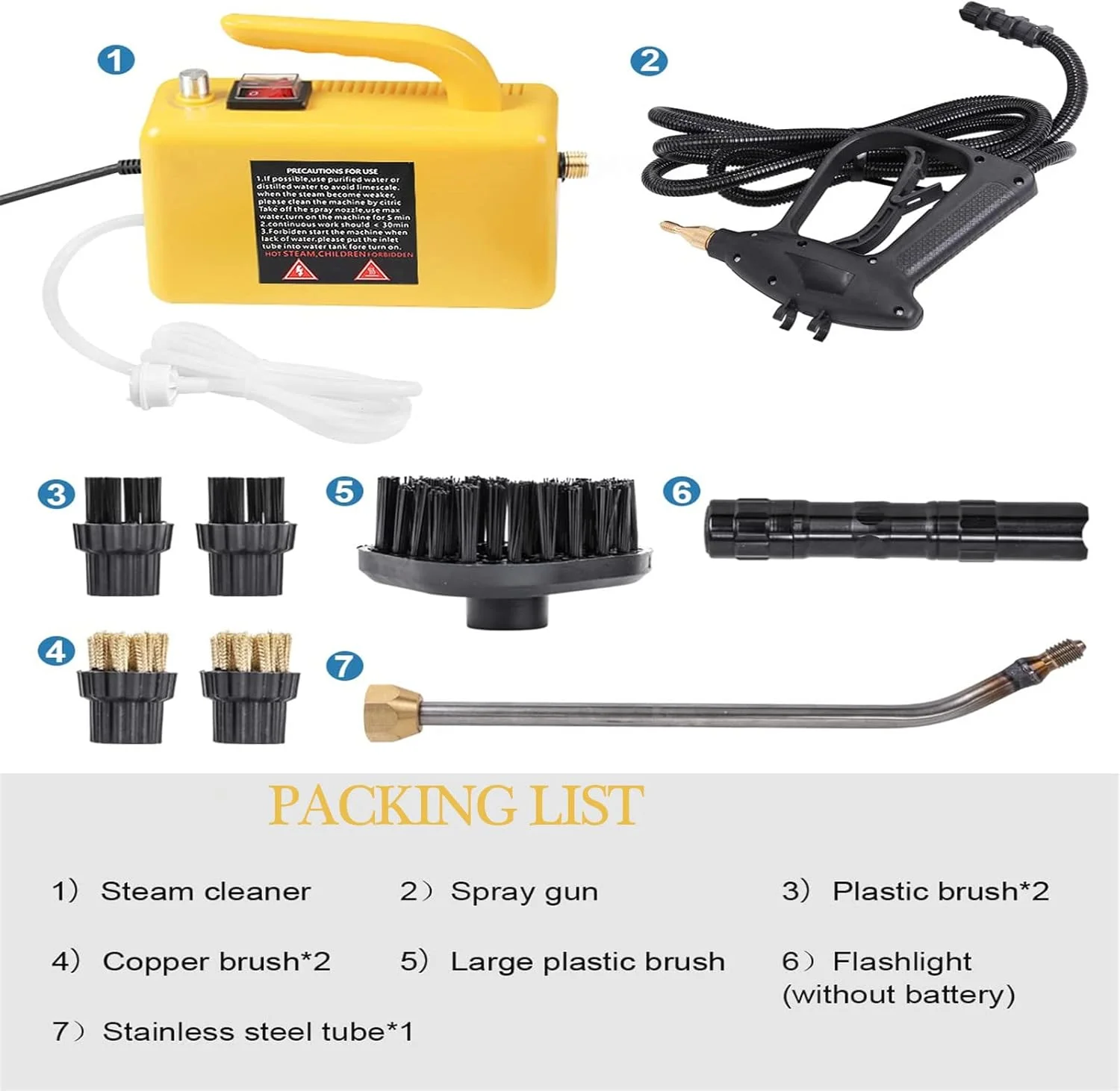 بخارشوی دستی قابل حمل، سیستم تمیز کننده تجاری فشار قوی 5 بار با قابلیت چرخش 360 درجه برای آشپزخانه، خودرو، زرد - 220 ولت (زرد) بخارشوی دستی قابل حمل، سیستم تمیز کننده تجاری فشار قوی 5 بار با قابلیت چرخش 360 درجه برای آشپزخانه، خودرو، زرد - 220 ولت (زرد)
