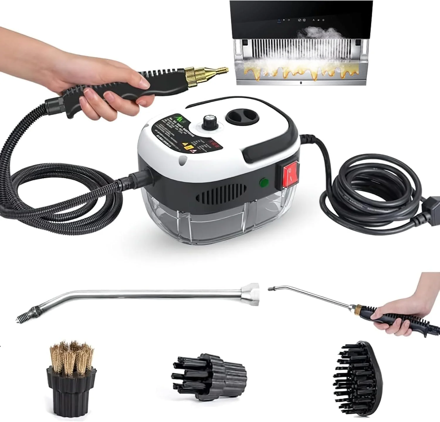 دستگاه بخارشوی خانگی، 2500 وات، دمای بالا و فشار قوی، طراحی آسان برای نگهداری و ضد نشت، مناسب برای استفاده در منزل، ایده آل برای آشپزخانه، کاشی و سرامیک (سفید) دستگاه بخارشوی خانگی، 2500 وات، دمای بالا و فشار قوی، طراحی آسان برای نگهداری و ضد نشت، مناسب برای استفاده در منزل، ایده آل برای آشپزخانه، کاشی و سرامیک (سفید)