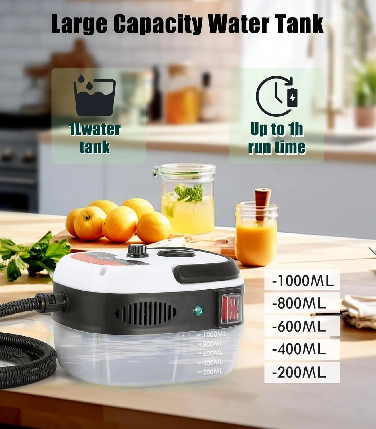 دستگاه بخارشوی خانگی، 2500 وات، دمای بالا و فشار قوی، طراحی آسان برای نگهداری و ضد نشت، مناسب برای استفاده در منزل، ایده آل برای آشپزخانه، کاشی و سرامیک (سفید)