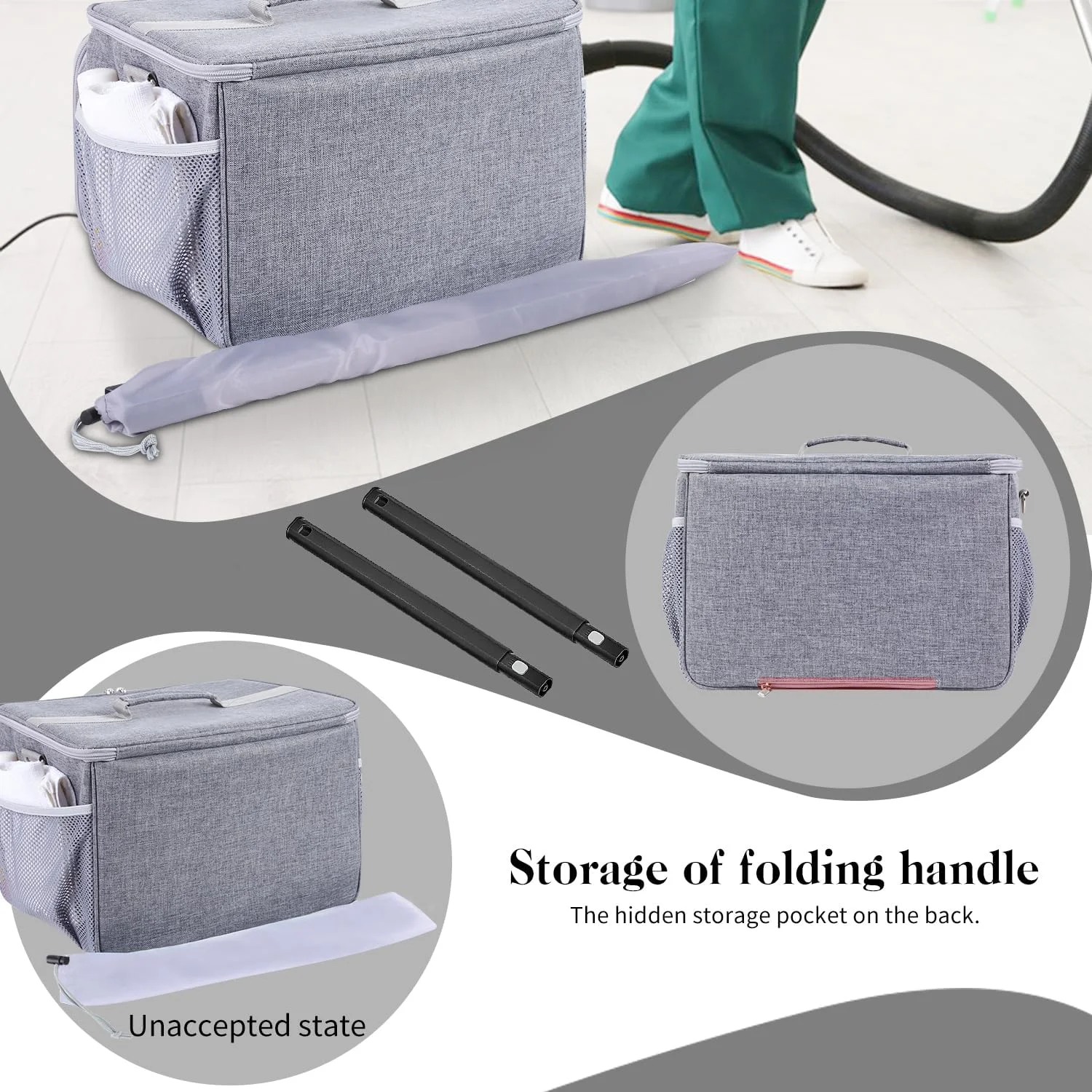 کیف حمل سازگار با بخارشوی Neat Dupray برای کف، سازمان دهنده بخارشوی Neat Dupray، روکش محافظ بخارشوی، محفظه های قابل تنظیم، کیف نگهداری بخارشوی (فقط کیف!)