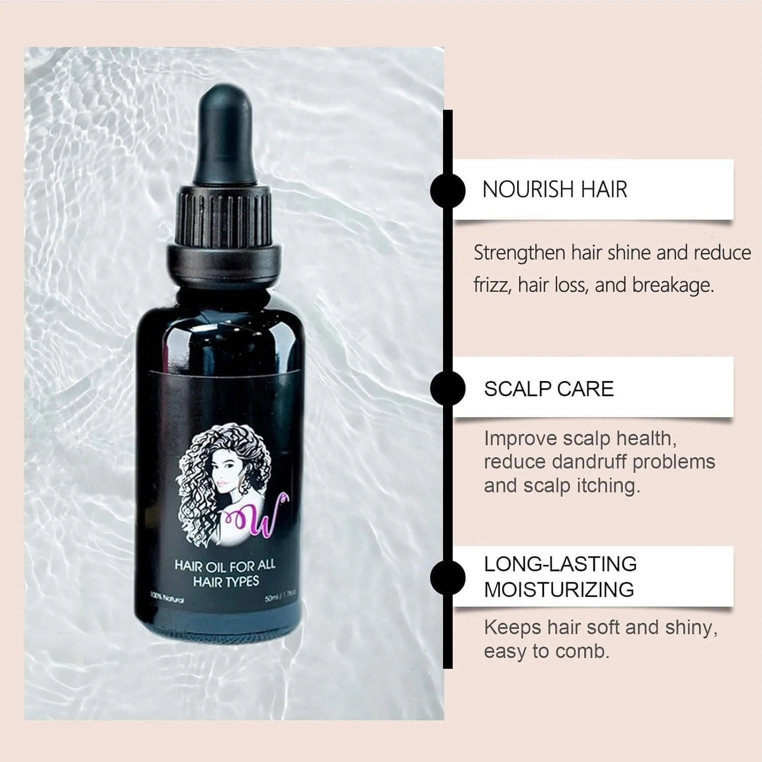 روغن موی NALACAL Windy برای موهای فر، وز و آسیب دیده، روغن مغذی و مرطوب کننده برای موهای پرپشت تر و نرم تر - مناسب برای انواع مو، آقایان و بانوان (1 عدد)