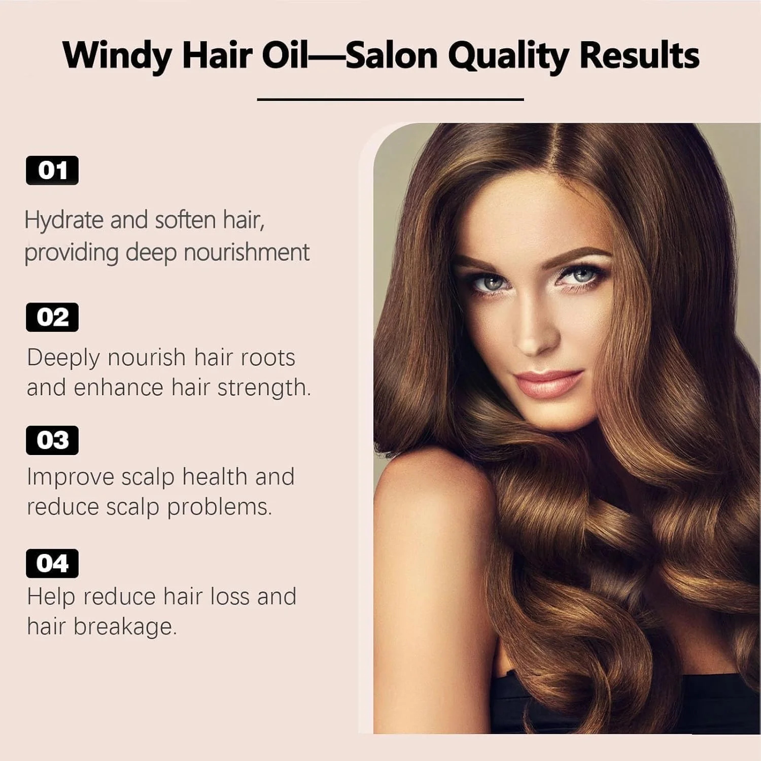 روغن موی NALACAL Windy برای موهای فر، وز و آسیب دیده، روغن مغذی و مرطوب کننده برای موهای پرپشت تر و نرم تر - مناسب برای انواع مو، آقایان و بانوان (1 عدد)