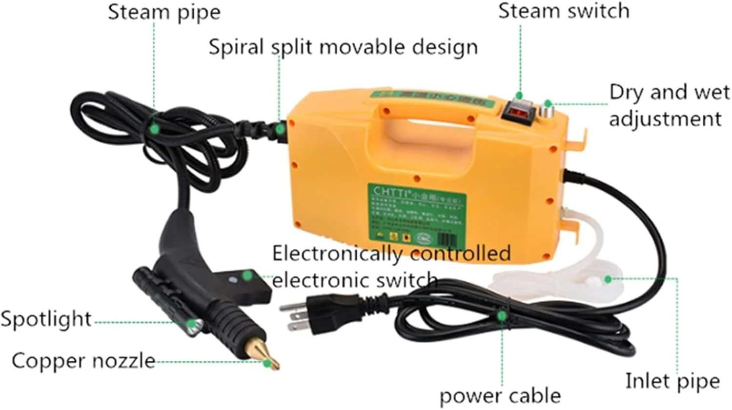 دستگاه بخارشوی برقی JIKWME، توان 2600 وات / 3000 وات، مناسب برای تمیز کردن مبلمان (2600 وات)