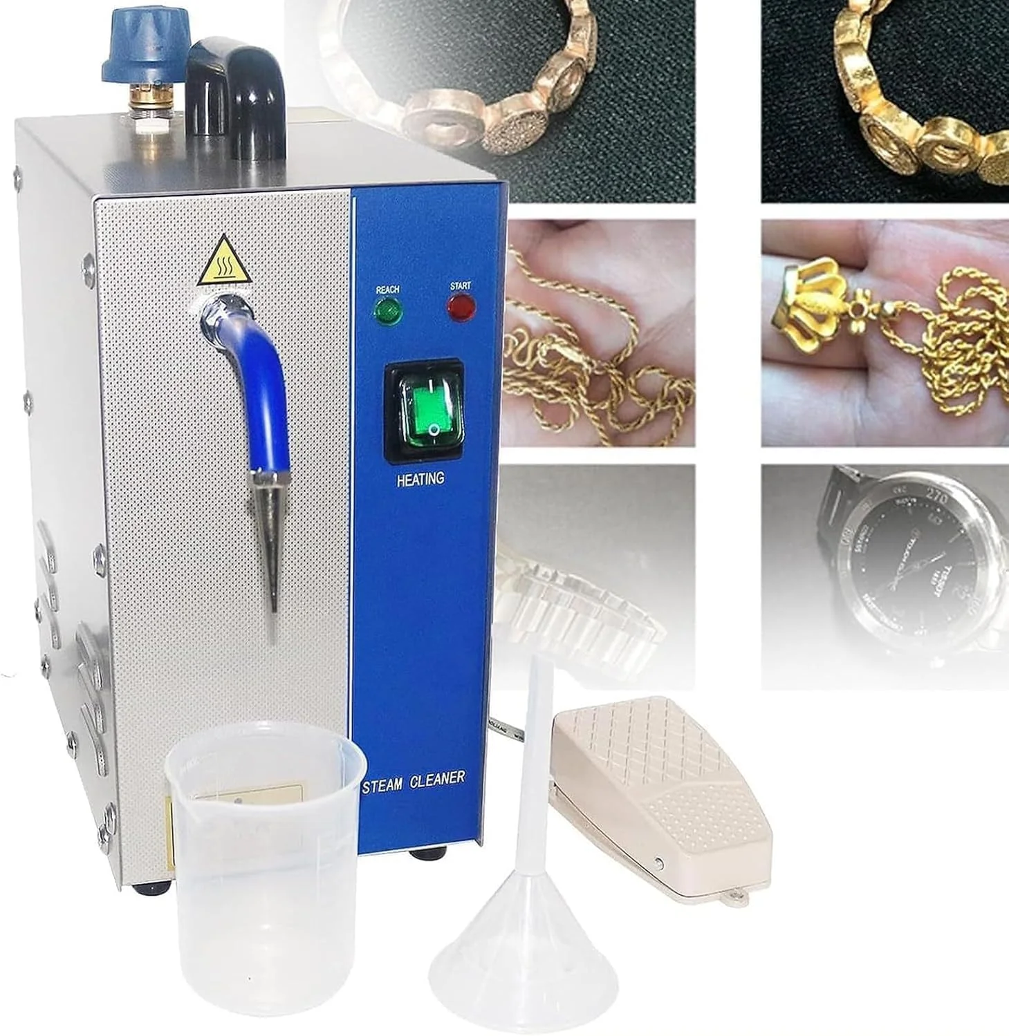 دستگاه بخارشوی حرفه ای جواهرات JUMEIYP، واشر 2 لیتری، دستگاه بخار طلا و نقره 1300 واتی، تجهیزات زرگری دستگاه بخارشوی حرفه ای جواهرات JUMEIYP، واشر 2 لیتری، دستگاه بخار طلا و نقره 1300 واتی، تجهیزات زرگری