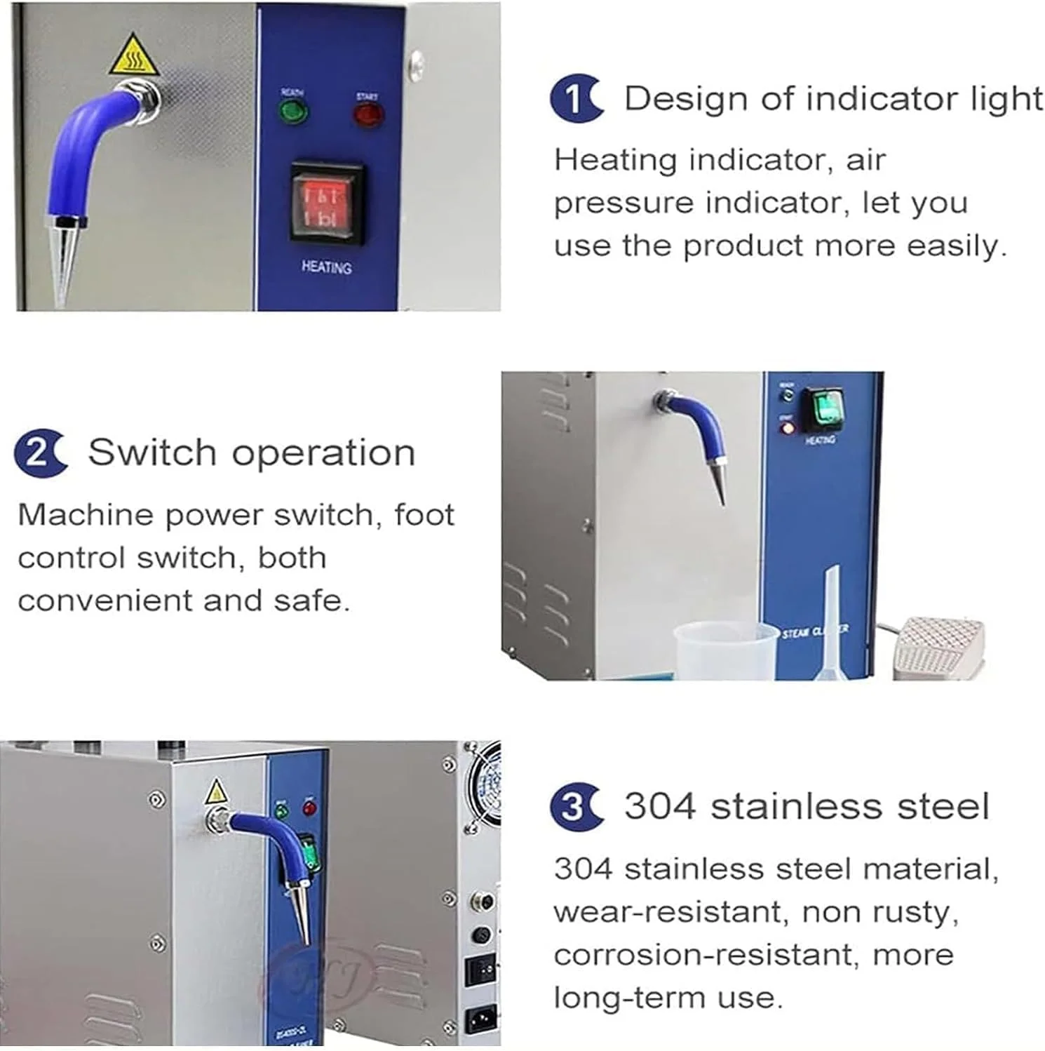 دستگاه بخارشوی حرفه ای جواهرات JUMEIYP، واشر 2 لیتری، دستگاه بخار طلا و نقره 1300 واتی، تجهیزات زرگری دستگاه بخارشوی حرفه ای جواهرات JUMEIYP، واشر 2 لیتری، دستگاه بخار طلا و نقره 1300 واتی، تجهیزات زرگری