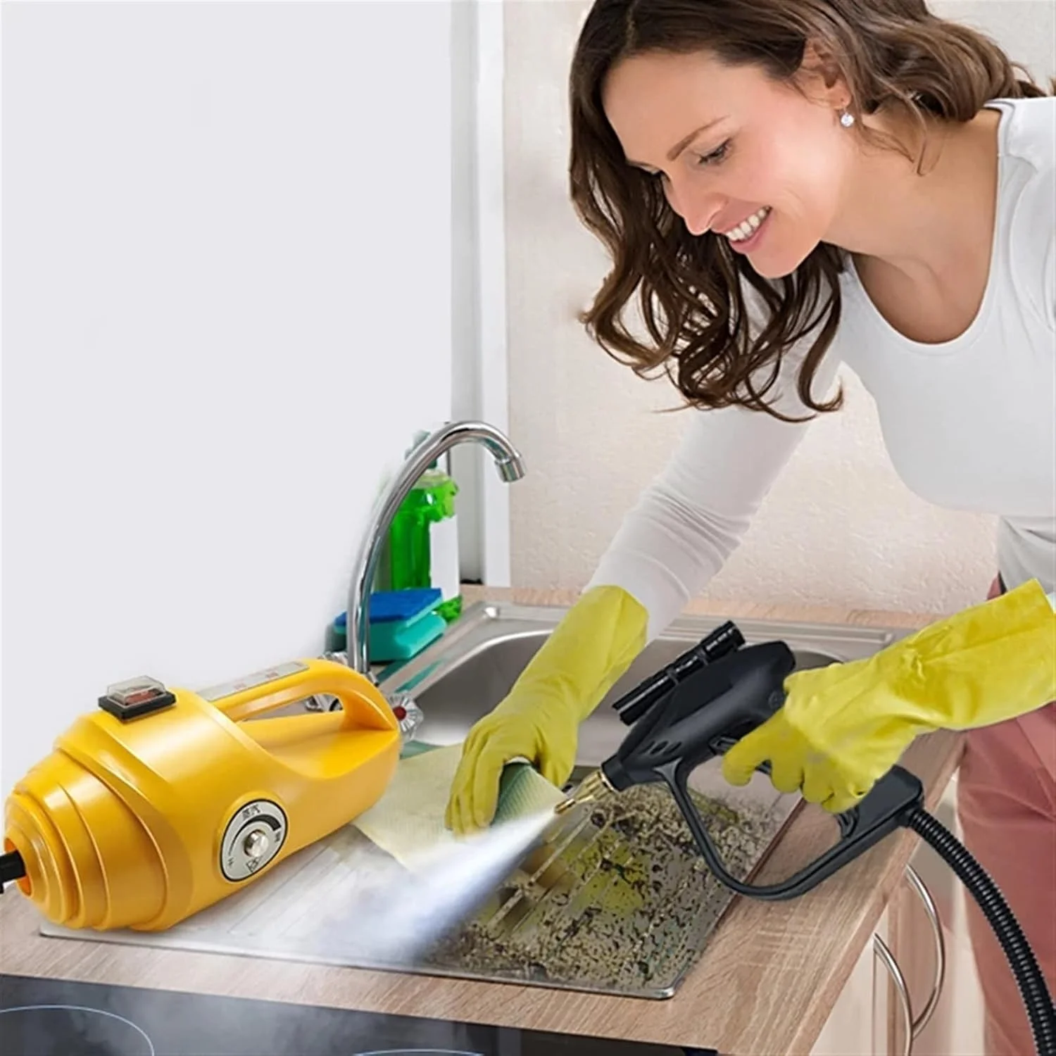 دستگاه بخارشوی دستی، دستگاه تمیز کننده فشار قوی خانگی، تجهیزات تمیز کردن تهویه مطبوع و هود آشپزخانه برای اثاثیه (زرد) دستگاه بخارشوی دستی، دستگاه تمیز کننده فشار قوی خانگی، تجهیزات تمیز کردن تهویه مطبوع و هود آشپزخانه برای اثاثیه (زرد)