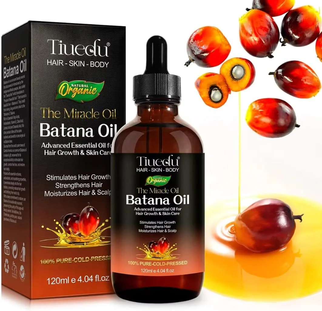 روغن معجزه آسای باتانا نیکیتا.ویوی 120 میلی لیتری برای رشد مو، پوست و بدن | روغن باتانای ضروری پیشرفته پرس سرد ارگانیک 100% طبیعی برای رشد مو | تقویت کننده، آبرسان و مرطوب کننده مو و پوست سر