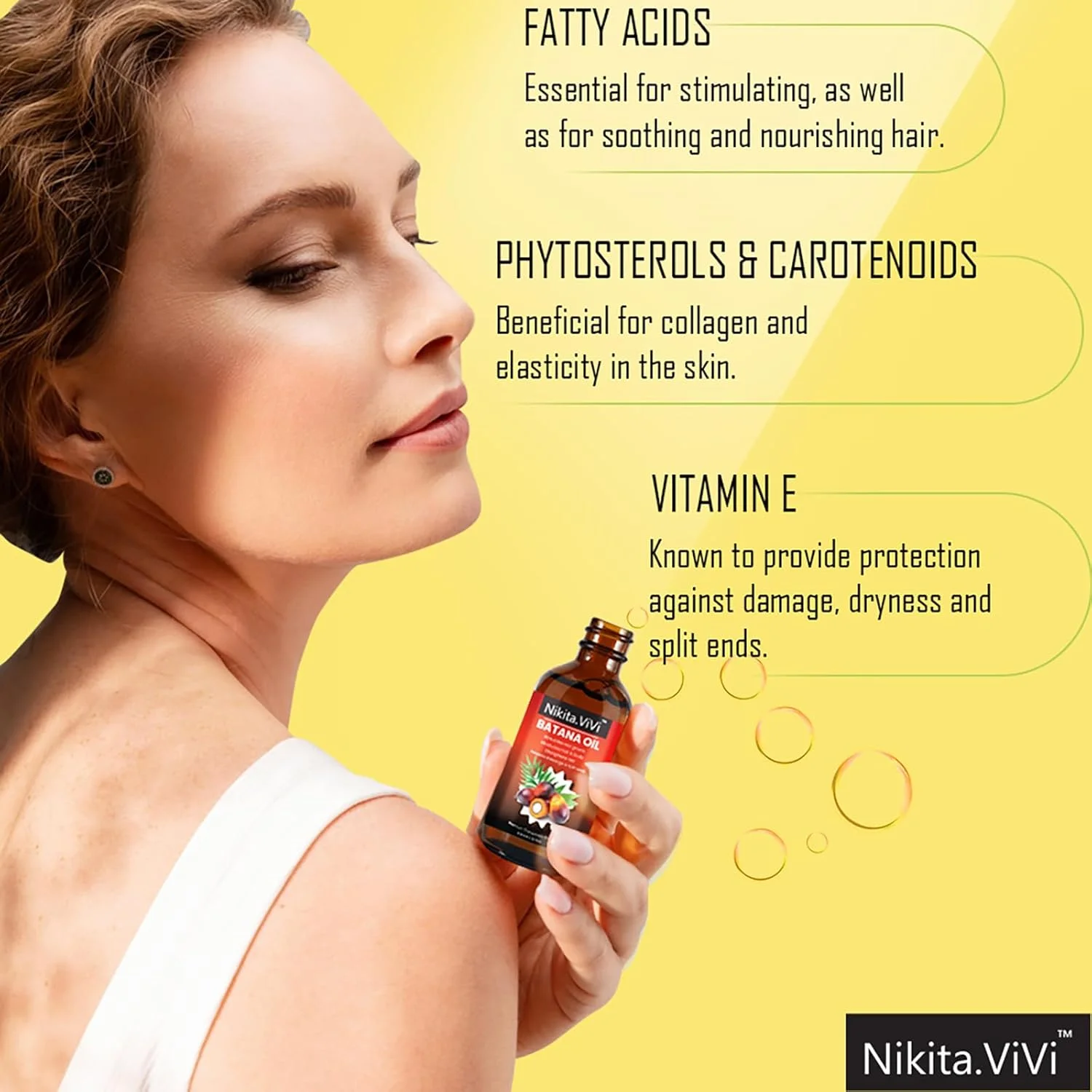 روغن باتانا NIKITA.VIVI برای رشد مو (3 عدد 60 میلی لیتر)، 100% روغن باتانا خام طبیعی برای رشد مو، روغن های ضروری باتانا برای موهای نازک ترمیم موهای آسیب دیده تغذیه پوست سرم درمان پوست سر