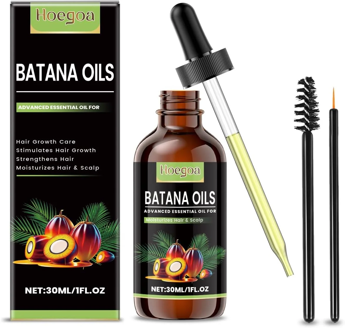 Pure Batana Oil for Hair Growth 100% Organic Formula Deeply Repairs Damaged Hair Boosts Growth Adds Rich Moisture Restores Shine Ideal as Natural Conditioner for Stronger Thicker Hair