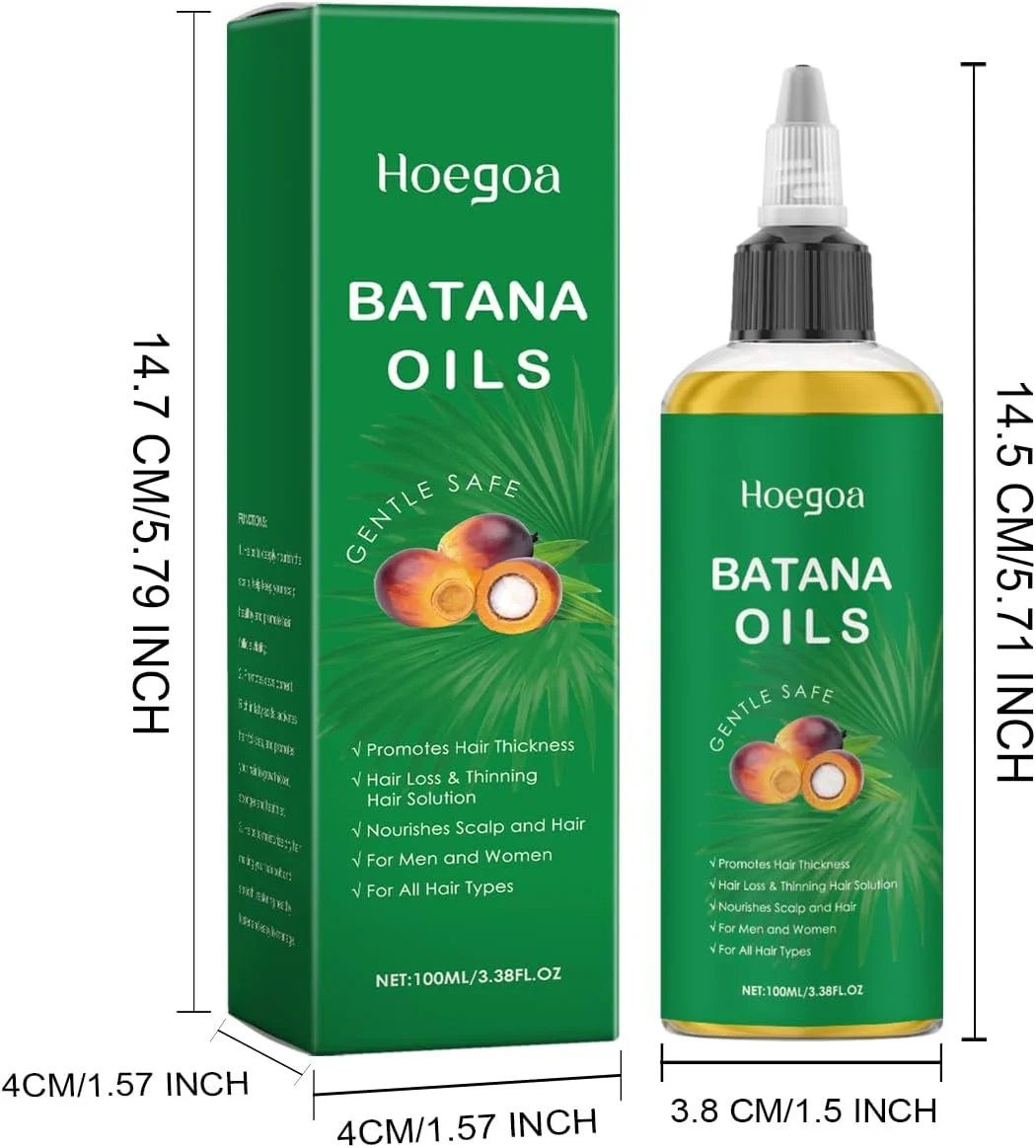 روغن باتانا خام ارگانیک برای رشد مو، 100% خالص و طبیعی، ترمیم کننده عمیق، مغذی پوست سر، جلوگیری از ریزش مو، تقویت کننده رشد سریعتر برای موهای ضخیم تر، براق تر و قوی تر