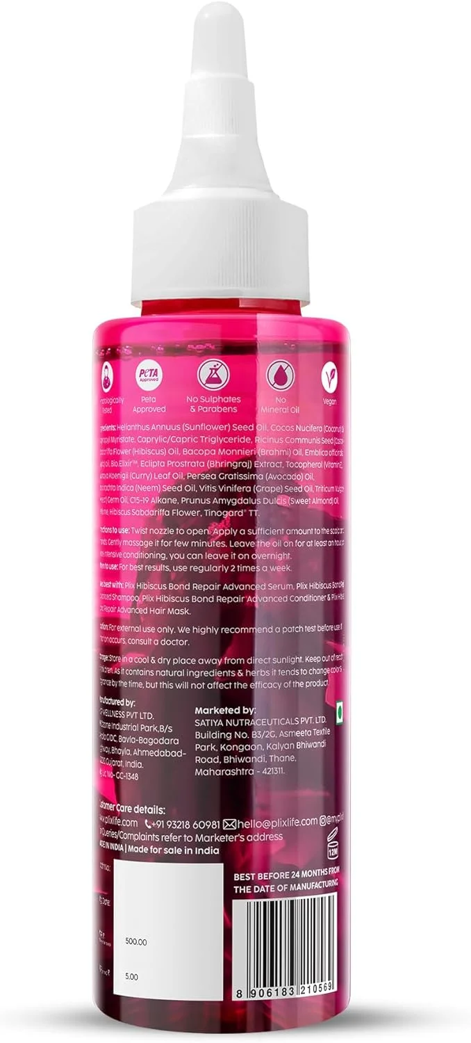 روغن موی پیشرفته ترمیم کننده پیوند موی گل بامیه پلیکس - 100 میلی لیتر | ترمیم موهای آسیب دیده ناشی از حالت دادن با حرارت | بازگرداندن استحکام و کاهش شکستگی