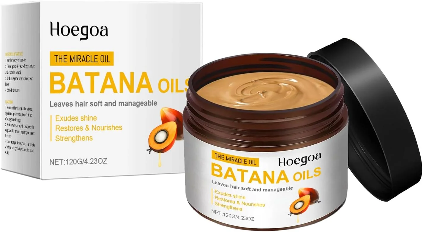 روغن باتانا خام - روغن موی 100% خالص و تصفیه نشده برای تقویت مو، رشد سریع، تغذیه عمیق، ترمیم آسیب، ضخیم شدن مو، ایده آل برای آقایان و بانوان، فرمول درمانی کاملا طبیعی