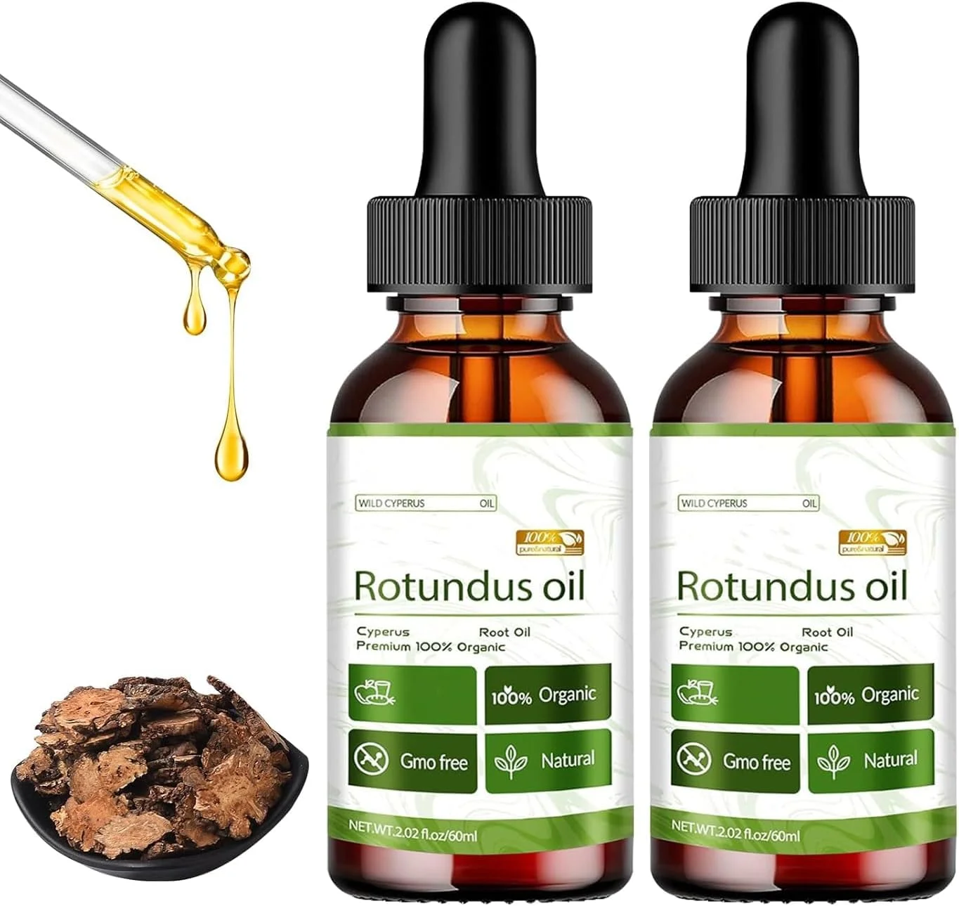 روغن روتوندوس برای رفع موهای زائد، روغن قبرس 100% طبیعی برای کاهش رشد مو و تسکین پوست، سرم ملایم مهار کننده مو برای آقایان و بانوان