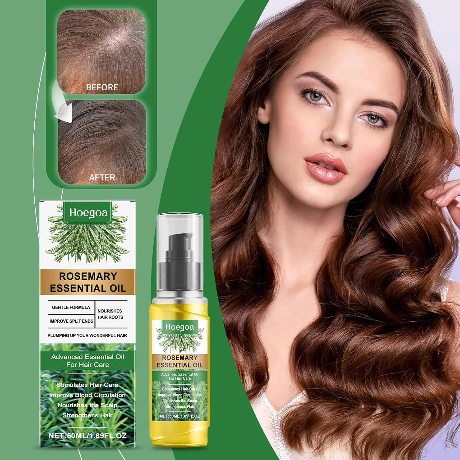 روغن رزماری برای رشد مو، ارگانیک، مجموعه 1 عددی. محرک پوست سر، افزایش گردش خون، تقویت کننده مو، مقابله با ریزش و خارش، تسکین دهنده خشکی و مغذی برای موهای قوی تر و درخشان تر