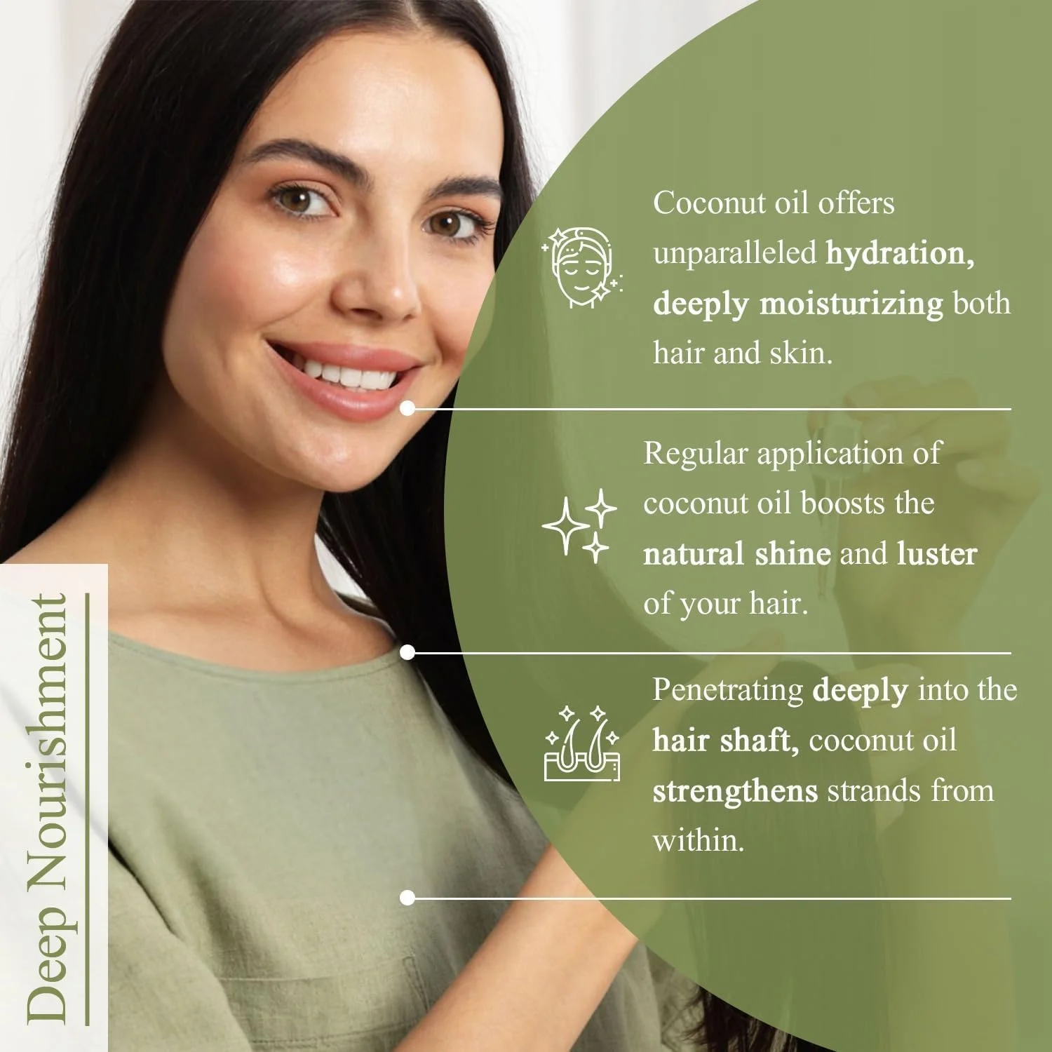 SANOOR Tropical Bliss Coconut Oil Nectar | 100% Pure (2.02oz)| Infused with Nutrients Pure Hair Butter | Cold-pressed | FDA APPROVED | 60ml