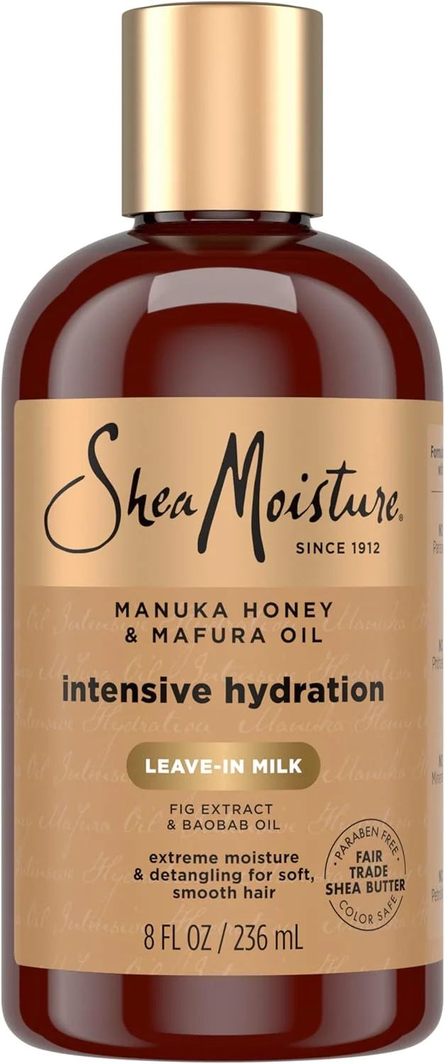 شیر موی مرطوب کننده Sheamoisture برای موهای خشک، حاوی عسل مانوکا و روغن مافورا، مرطوب کننده و حالت دهنده مو، 237 میلی لیتر