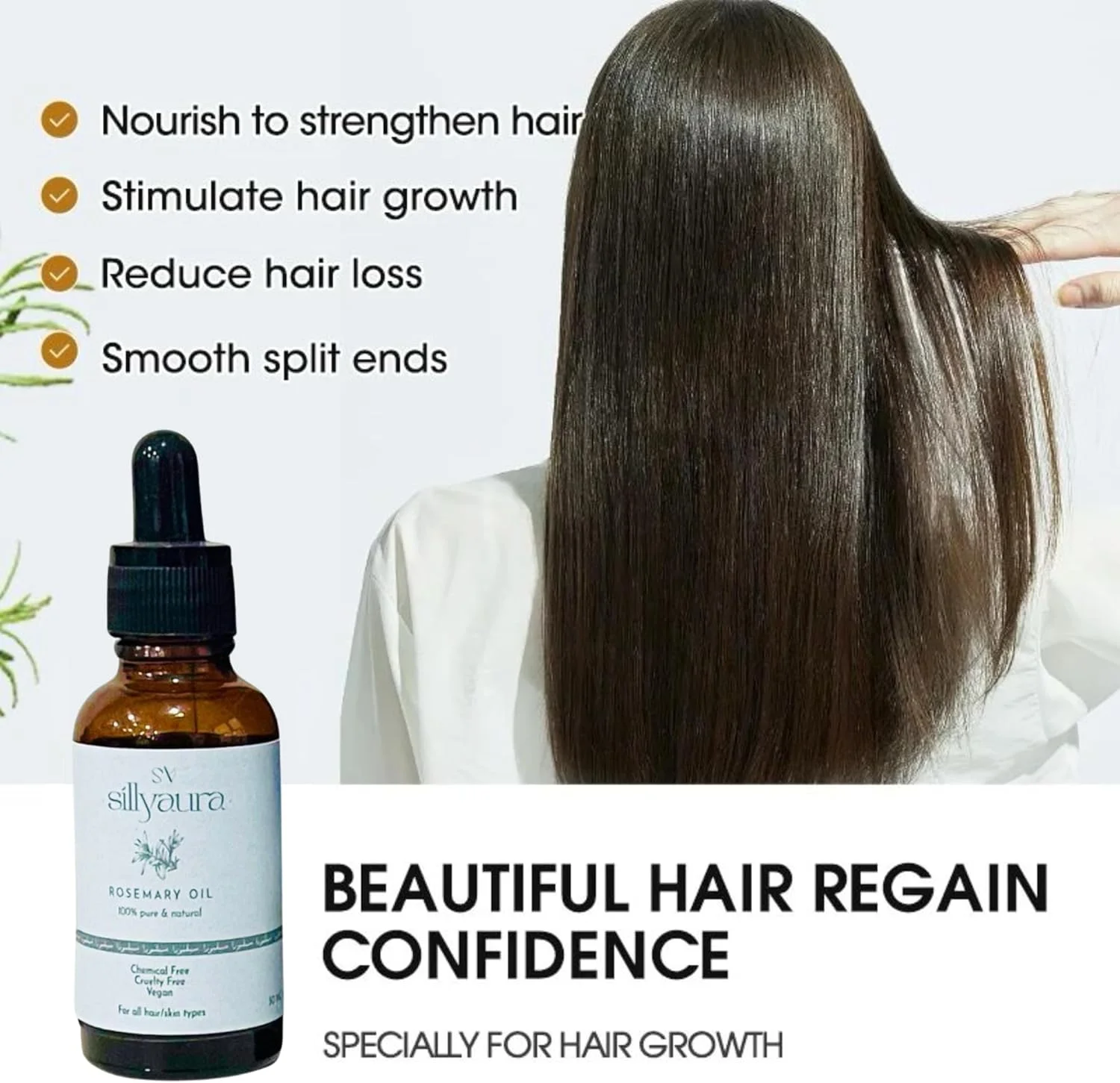 روغن رزماری سیلیورا برای رشد مو، روغن موی خالص و طبیعی با گرید درمانی برای تغذیه پوست سر و کنترل ریزش مو - 30 میلی لیتر