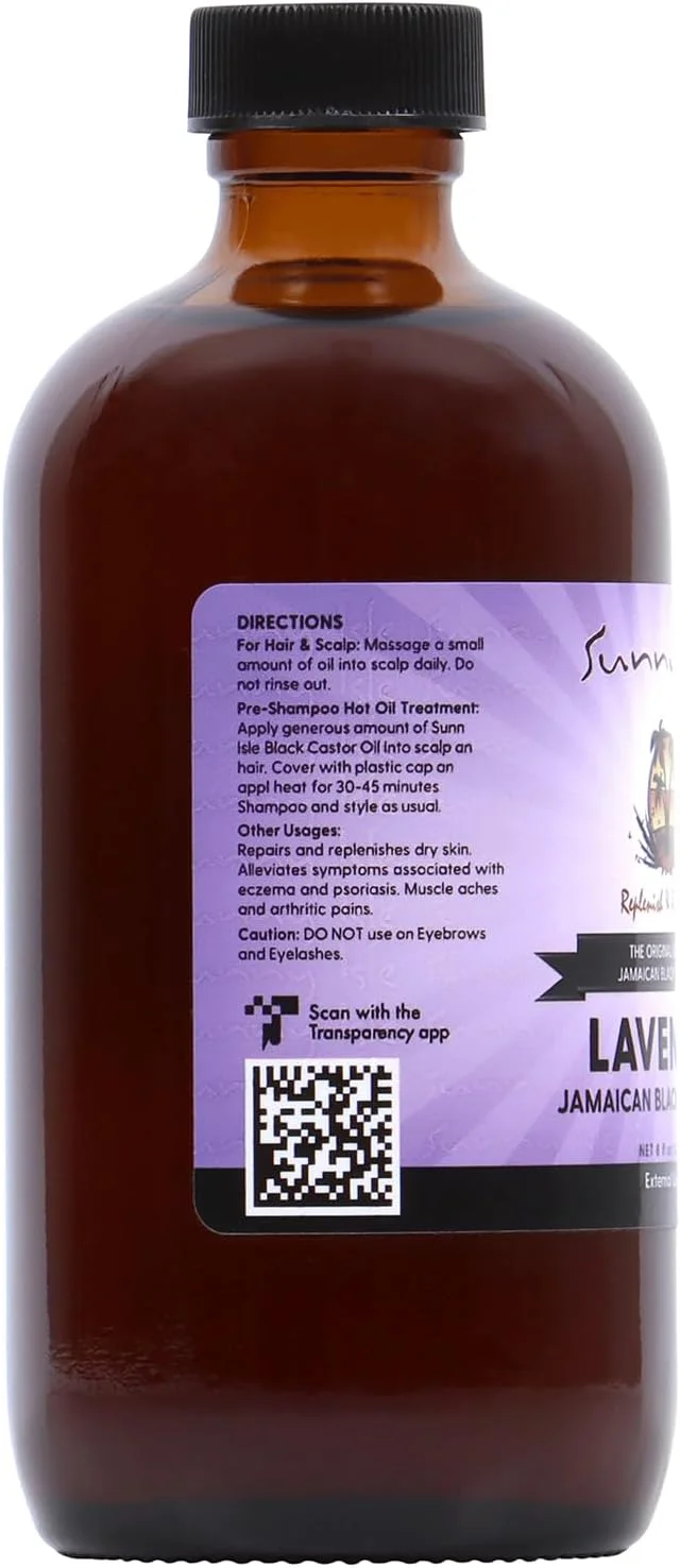 Sunny Isle Lavender Jamaican Castor Oil, Black, 8 Oz