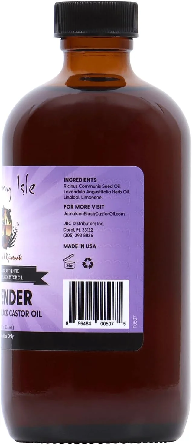 Sunny Isle Lavender Jamaican Castor Oil, Black, 8 Oz