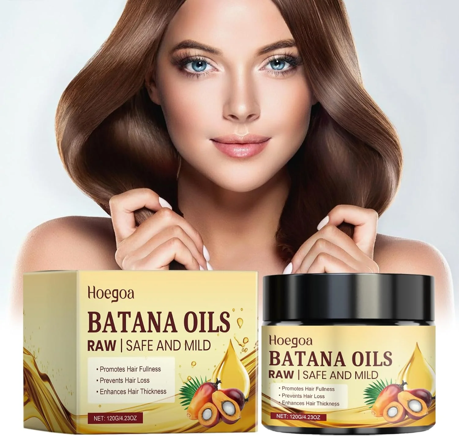 روغن باتانا خالص برای رشد و درخشش مو، تقویت ریشه، جلوگیری از ریزش مو، ترمیم موخوره، افزایش ضخامت، تغذیه عمیق انواع مو برای داشتن موهایی پرپشت و سالم