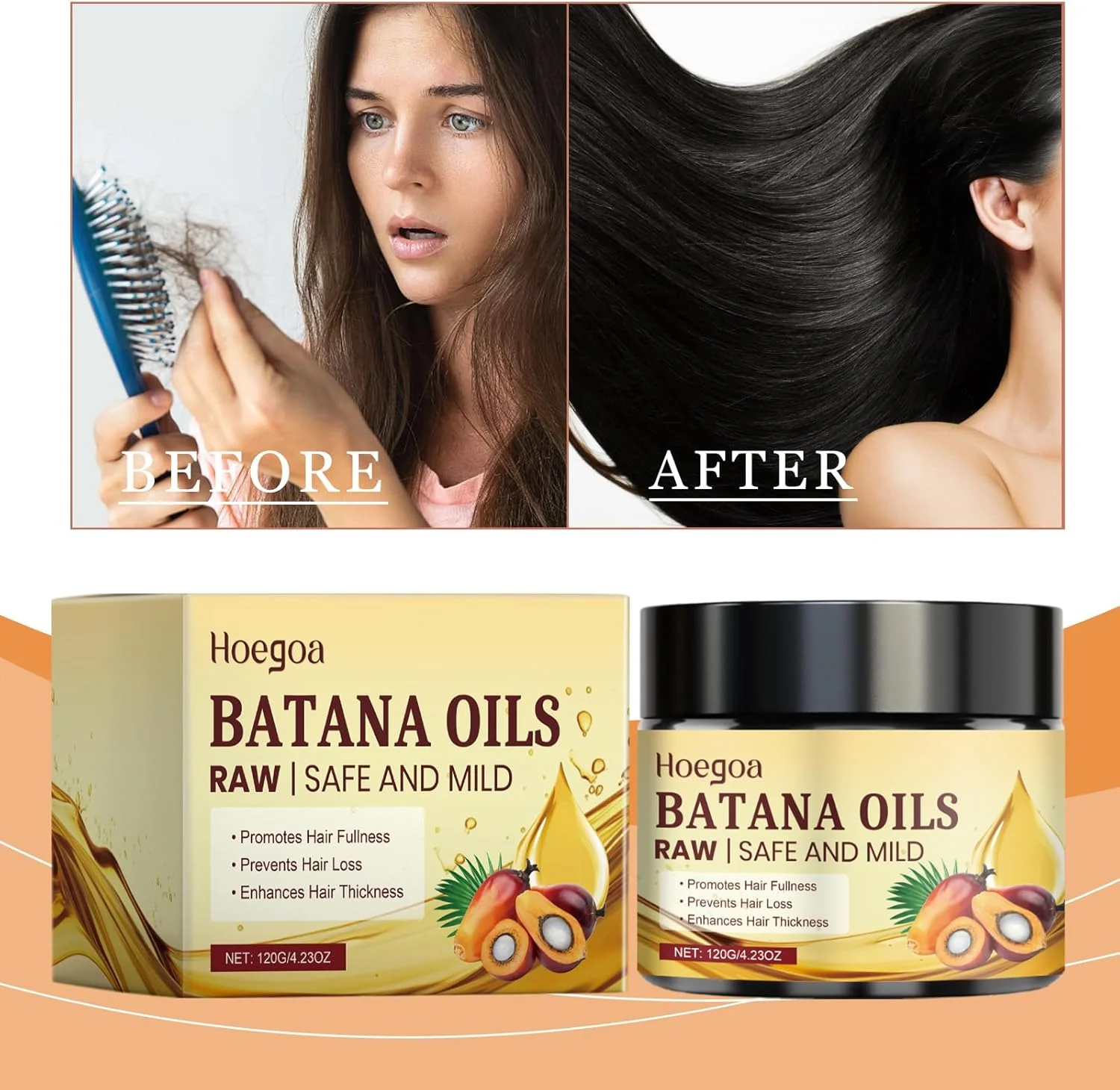 روغن باتانا خالص برای رشد و درخشش مو، تقویت ریشه، جلوگیری از ریزش مو، ترمیم موخوره، افزایش ضخامت، تغذیه عمیق انواع مو برای داشتن موهایی پرپشت و سالم