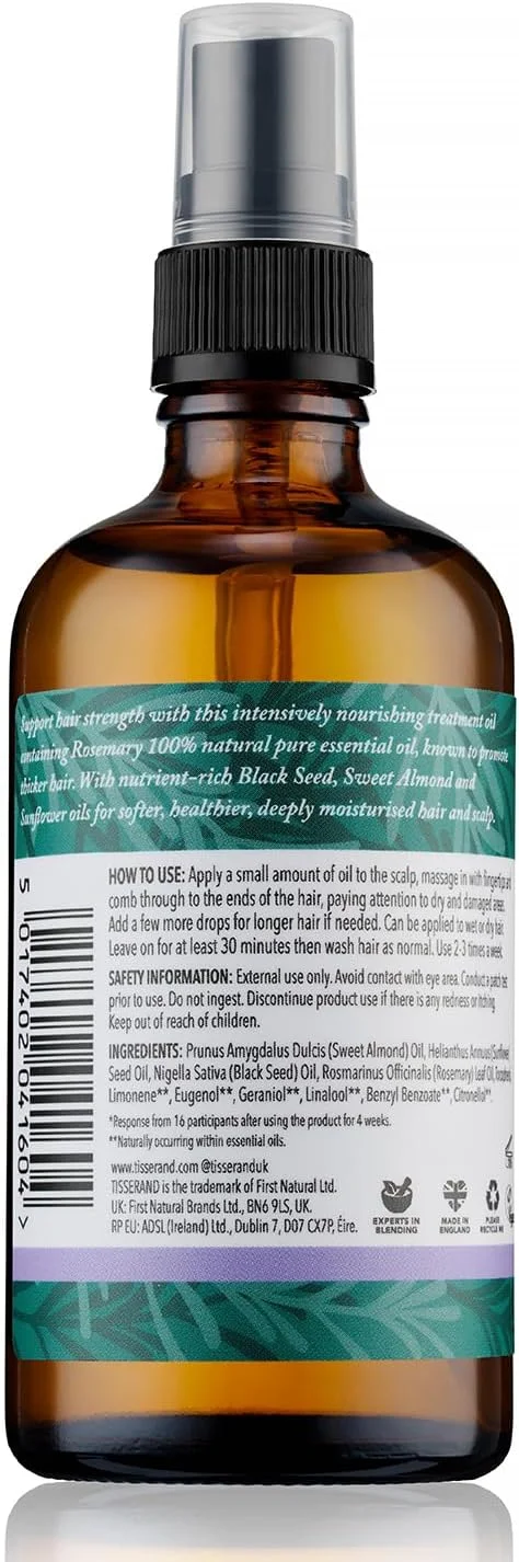 روغن ضروری رزماری خالص طبیعی تیسِراند آروماتراپی - روغن مو، روغن آفتابگردان، روغن مراقبت از مو - 100% روغن طبیعی - 100 میلی لیتر