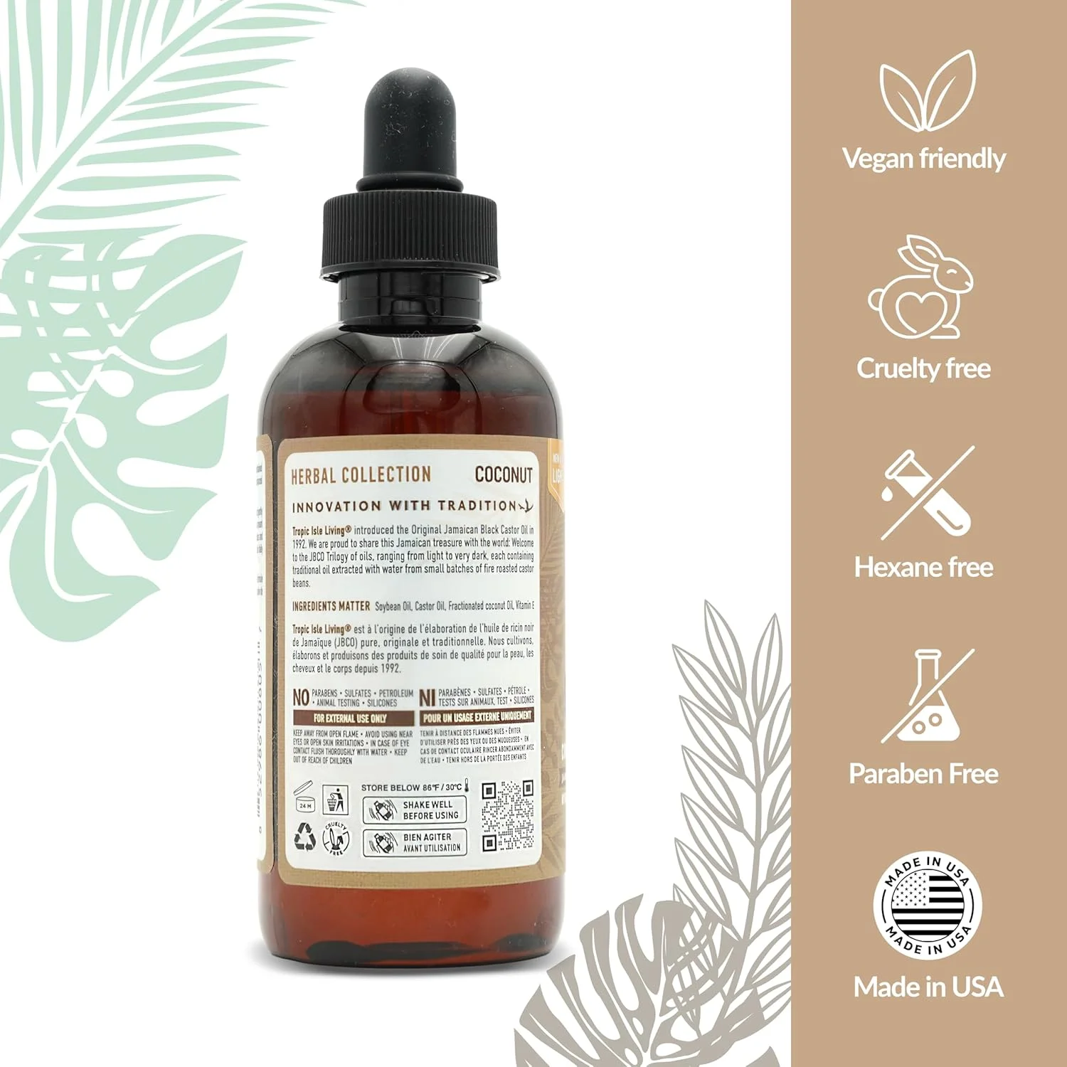 روغن نارگیل و کرچک سیاه جامائیکایی Tropic Isle Living، ۱۱۸ میلی لیتر