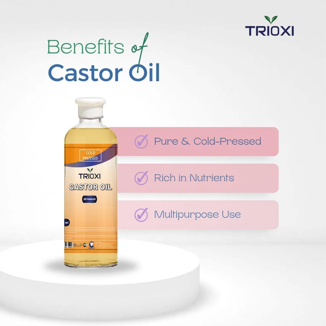 روغن کرچک پرس سرد تریوکسی 500 میلی لیتر – 100% خالص و طبیعی | ایده آل برای پوست، مو و سلامتی