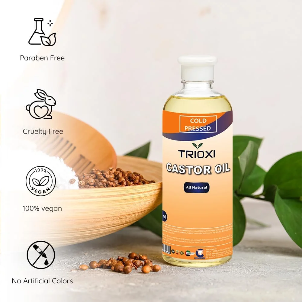 روغن کرچک پرس سرد تریوکسی 500 میلی لیتر – 100% خالص و طبیعی | ایده آل برای پوست، مو و سلامتی