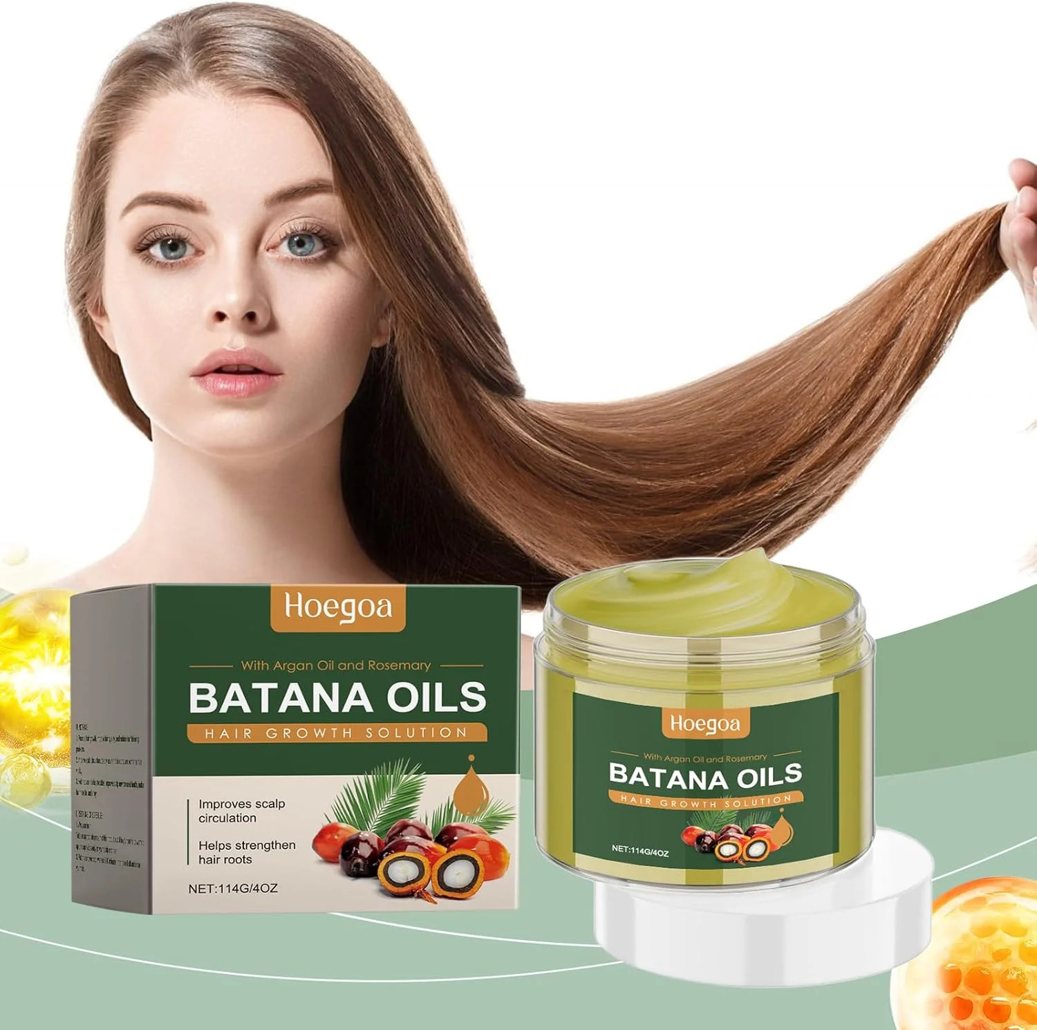 روغن باتانا خام برای رشد مو، درمان رشد موهای آسیب دیده را ترمیم می کند، ریزش مو را متوقف می کند، تارهای مو را ضخیم می کند، عمیقا حالت می دهد و همراه با کلاه دوش برای افزایش نفوذ مو است. روغن باتانا خام برای رشد مو، درمان رشد موهای آسیب دیده را ترمیم می کند، ریزش مو را متوقف می کند، تارهای مو را ضخیم می کند، عمیقا حالت می دهد و همراه با کلاه دوش برای افزایش نفوذ مو است.