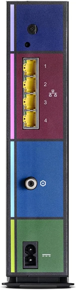 مودم کابلی ARRIS Surfboard SBG6950AC2 DOCSIS 3.0 و روتر وای فای AC1900، تایید شده برای Comcast Xfinity، Cox، Charter Spectrum و غیره، دارای چهار پورت 1 گیگابیت بر ثانیه، حداکثر سرعت اینترنت 400 مگابیت بر ثانیه