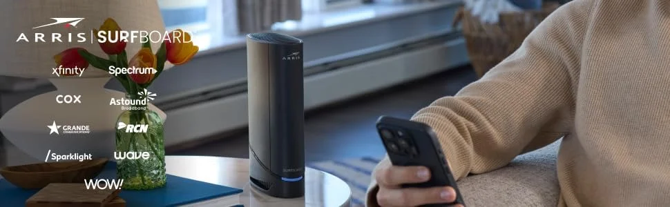 مودم روتر کابلی ARRIS (G18) - مودم سریع DOCSIS 3.1 Multi-Gigabit WiFi 6 (AX1800)، تایید شده برای Comcast Xfinity، Cox، Spectrum و غیره مودم روتر کابلی ARRIS (G18) - مودم سریع DOCSIS 3.1 Multi-Gigabit WiFi 6 (AX1800)، تایید شده برای Comcast Xfinity، Cox، Spectrum و غیره