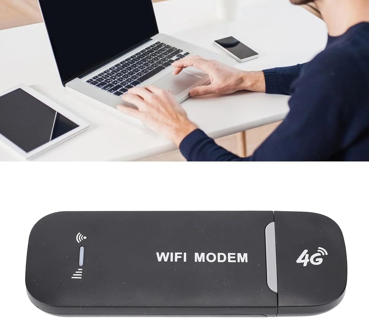 مودم وای فای 4G LTE پرسرعت Bewinner، روتر بی سیم هات اسپات قابل حمل USB، پشتیبانی از 8 دستگاه متصل، ایده آل برای مسافرت، جنس ABS (مشکی)