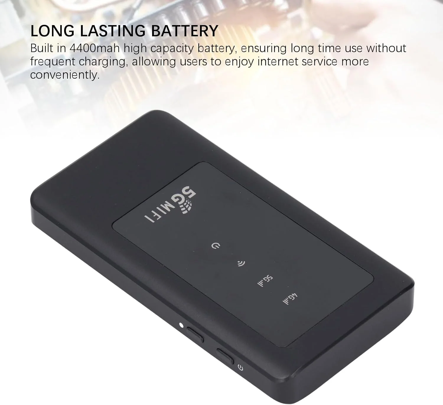 POENVFPO Portable 5G Mobile Hotspot with Long Lasting Battery, Dual Band WiFi6 Fast Charging WiFi Device for Travel [Convenient Wireless Internet Access for Road Trip]