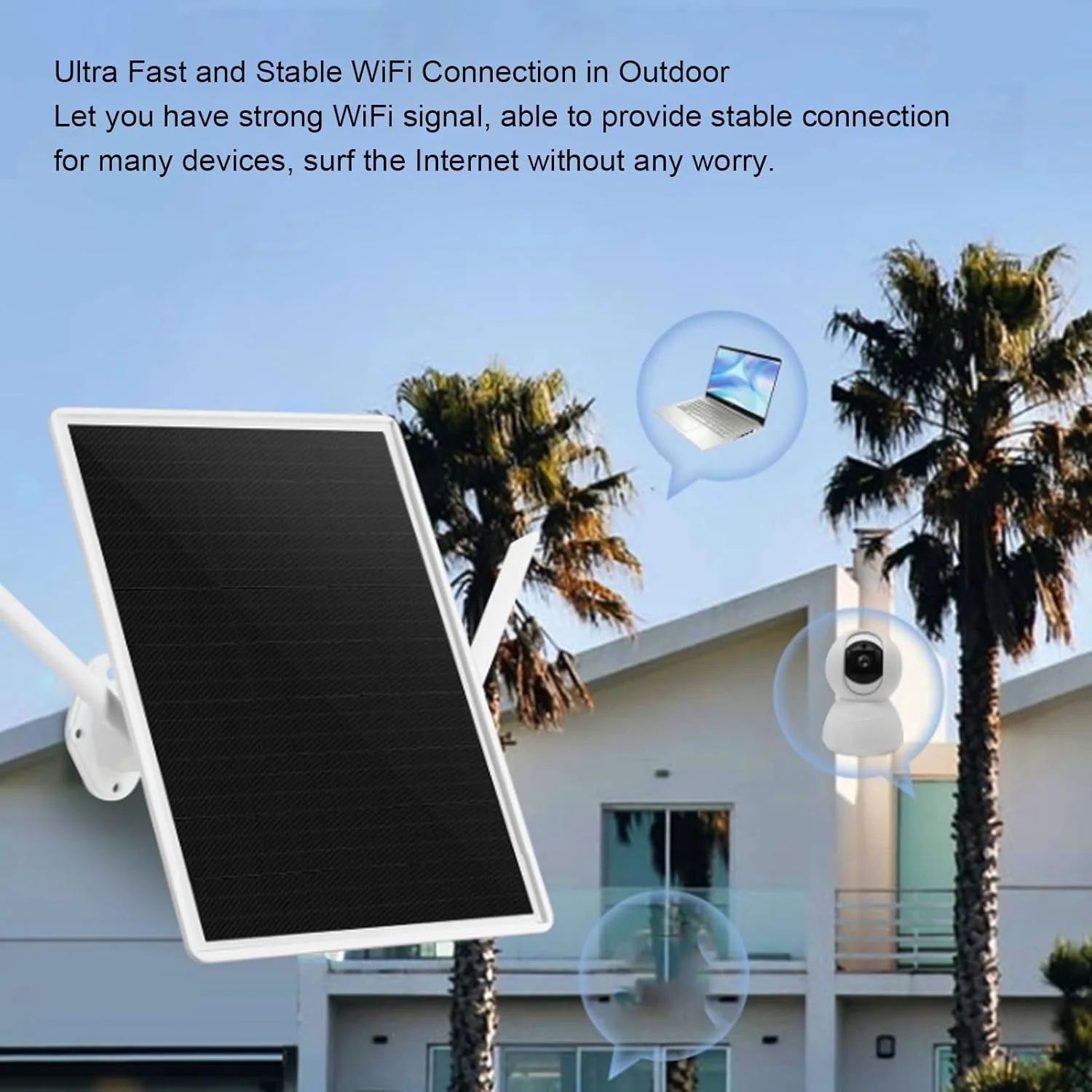 مودم روتر 4G LTE با انرژی خورشیدی 15 واتی، مودم روتر WiFi 6، توسعه دهنده WiFi خورشیدی با اسلات سیم کارت، محدوده WiFi 50 متری، باتری 20000 میلی آمپری، پشتیبانی شده فقط در اروپا