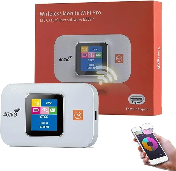 روتر وای فای همراه 4G LTE سوکیلو با درگاه سیم کارت، باتری 3000 میلی آمپر ساعتی، روتر جیبی کوچک مسافرتی پشتیبانی از 10 دستگاه، اینترنت پرسرعت 150 مگابیت بر ثانیه، سازگار با تلفن های هوشمند و لپ تاپ